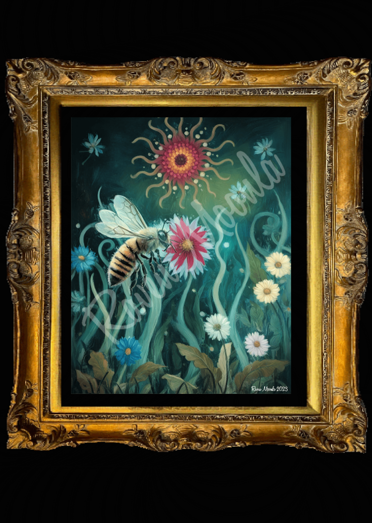Art Print of Original Painting - Sunflower Bee