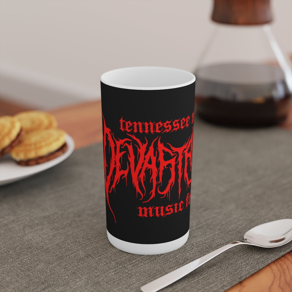 TMDMF Red Logo on Black Conical Coffee Mugs (3oz, 8oz, 12oz)