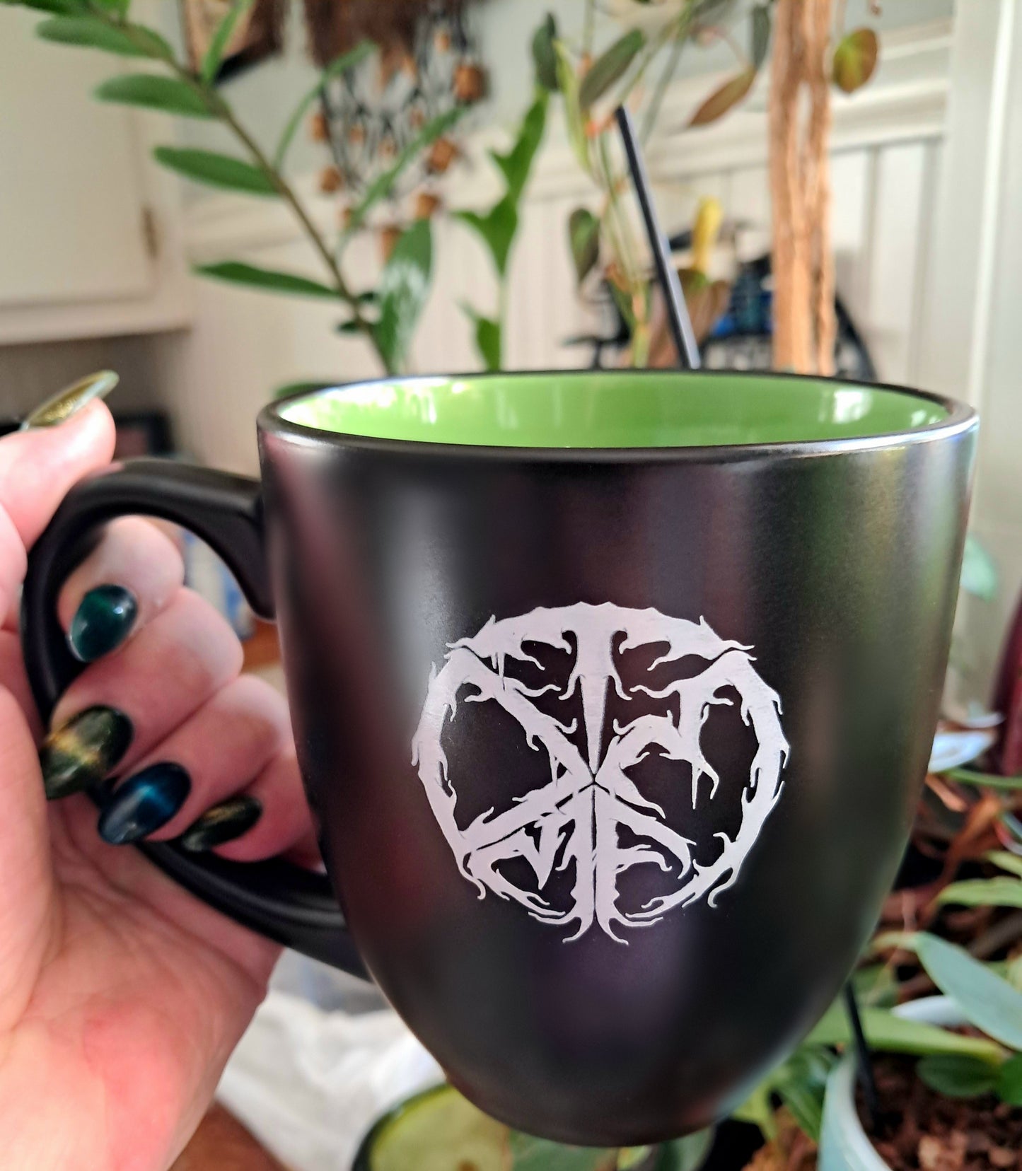 2025 Fest Bistro Mugs Ceramic Green and Black 16 oz.