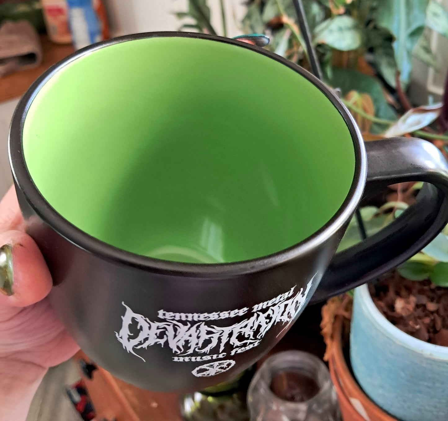 2025 Fest Bistro Mugs Ceramic Green and Black 16 oz.