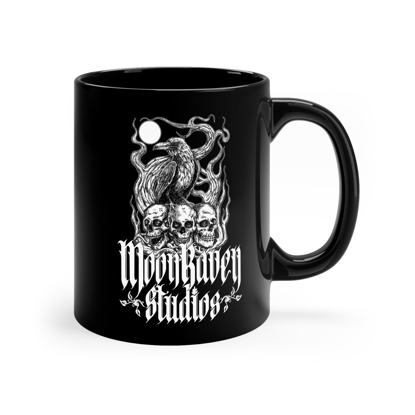 MoonRaven Studios Logo 11oz Black Mug