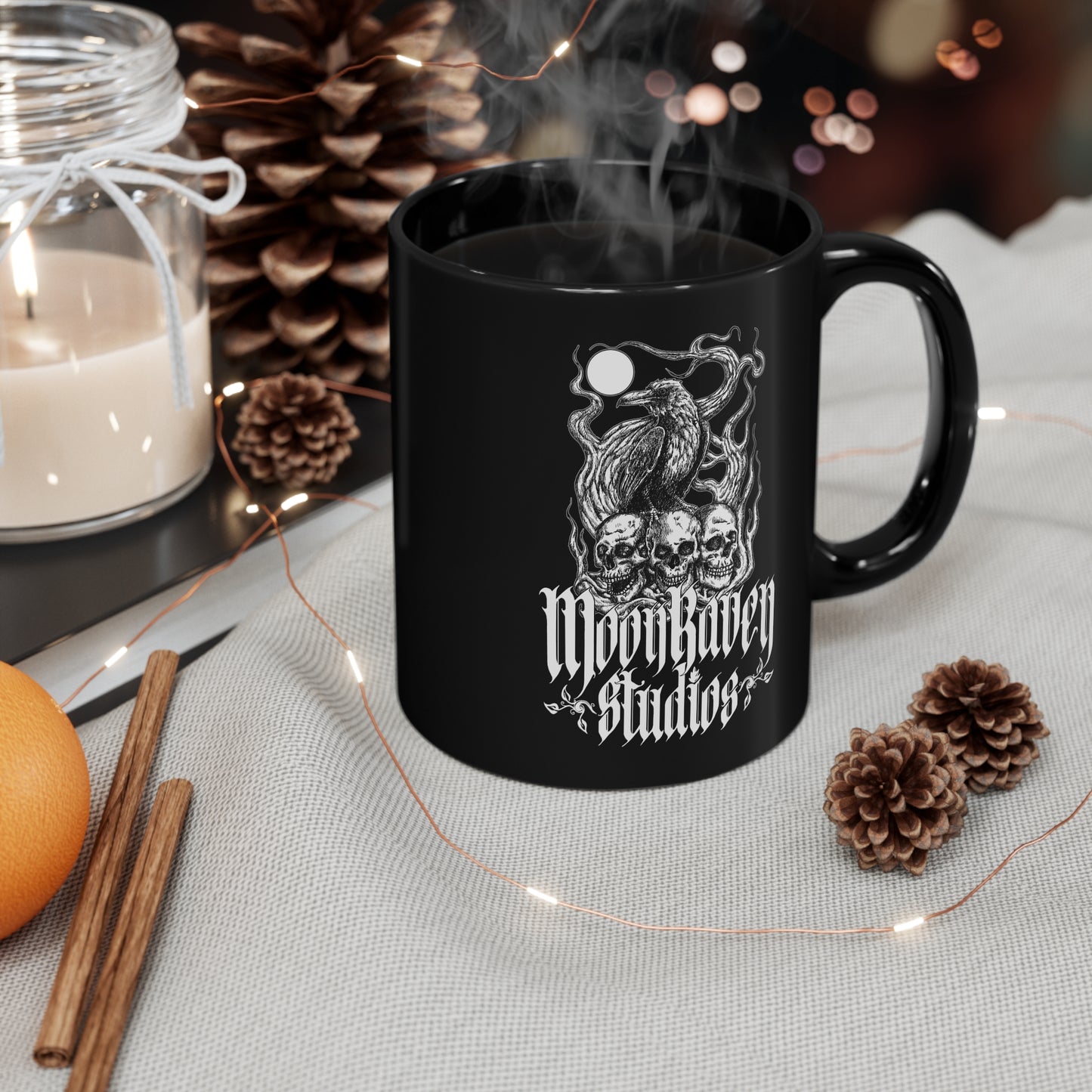 MoonRaven Studios Logo 11oz Black Mug