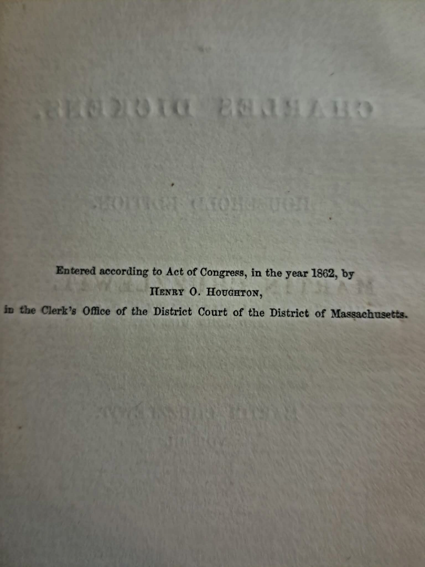 1862 Full 4 Volume Set Charles Dickens "Martin Chuzzlewit"