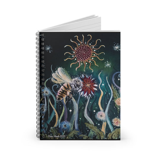 Bee Art by Raven Moonla Spiral Notebook - Ruled Line