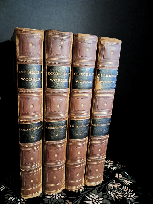 1862 Full 4 Volume Set Charles Dickens "Martin Chuzzlewit"