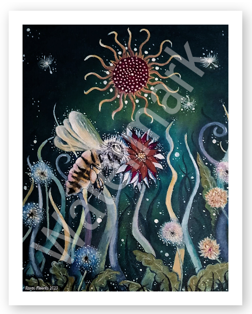 11"x14" Giclee Bee Art by Raven Moonla