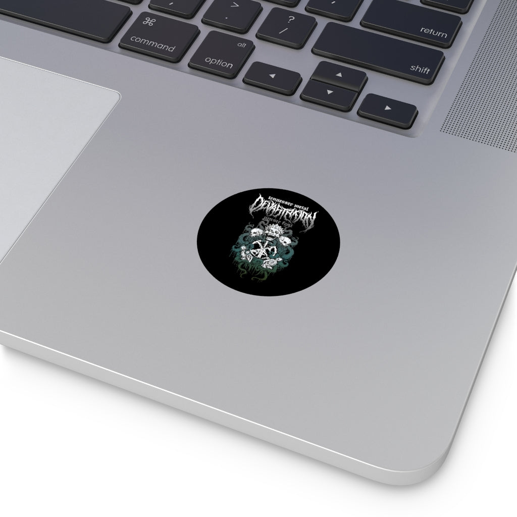 TMDMF Skull Design Round Vinyl Stickers