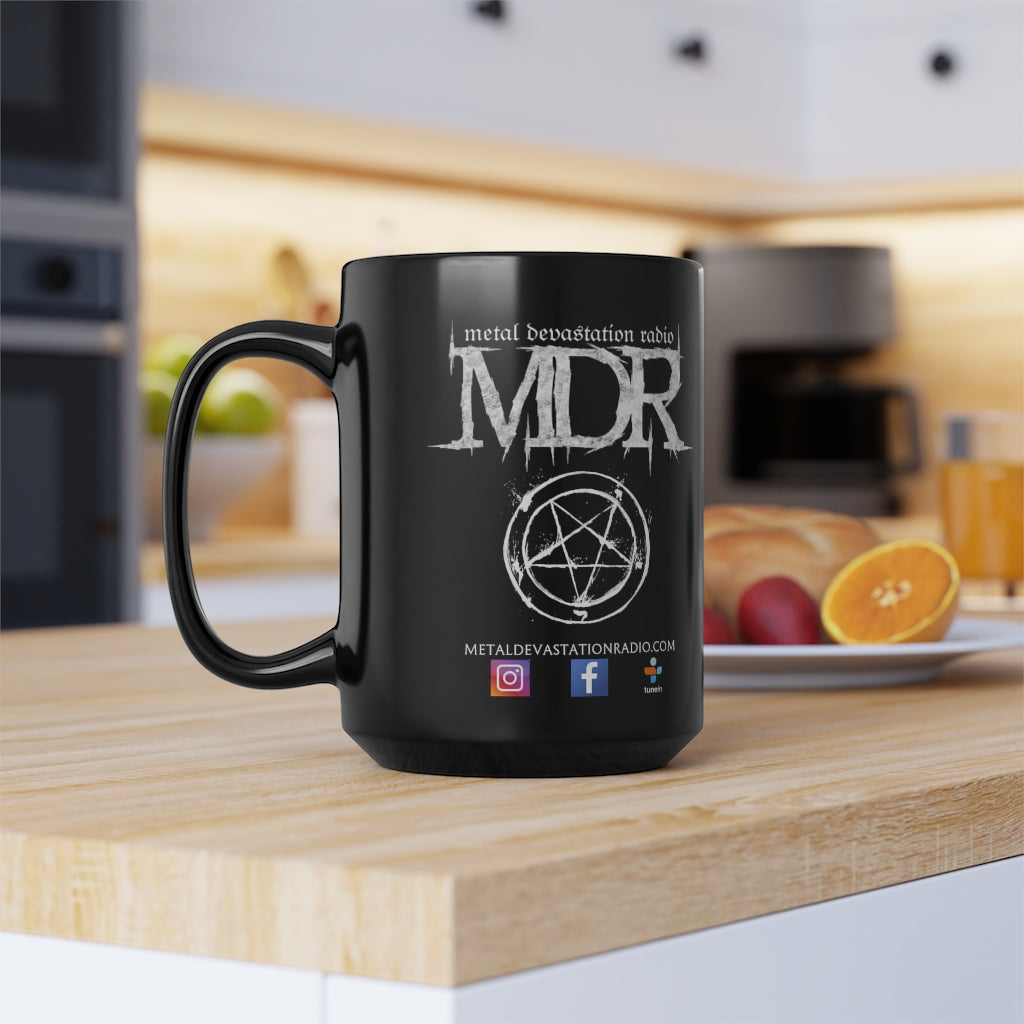 MDR Pentagram Logo Black Mug, 15oz