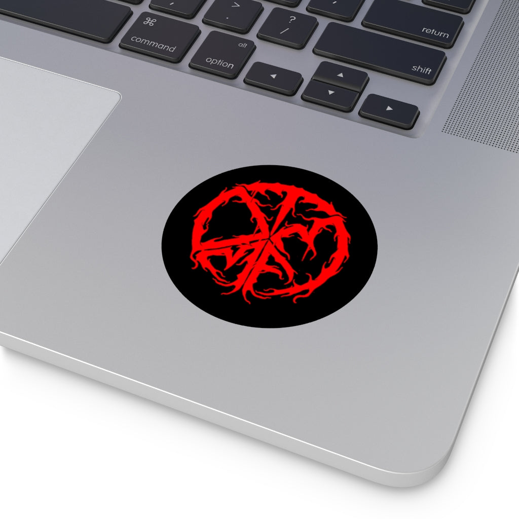 TMDMF Red Symbol Round Vinyl Stickers