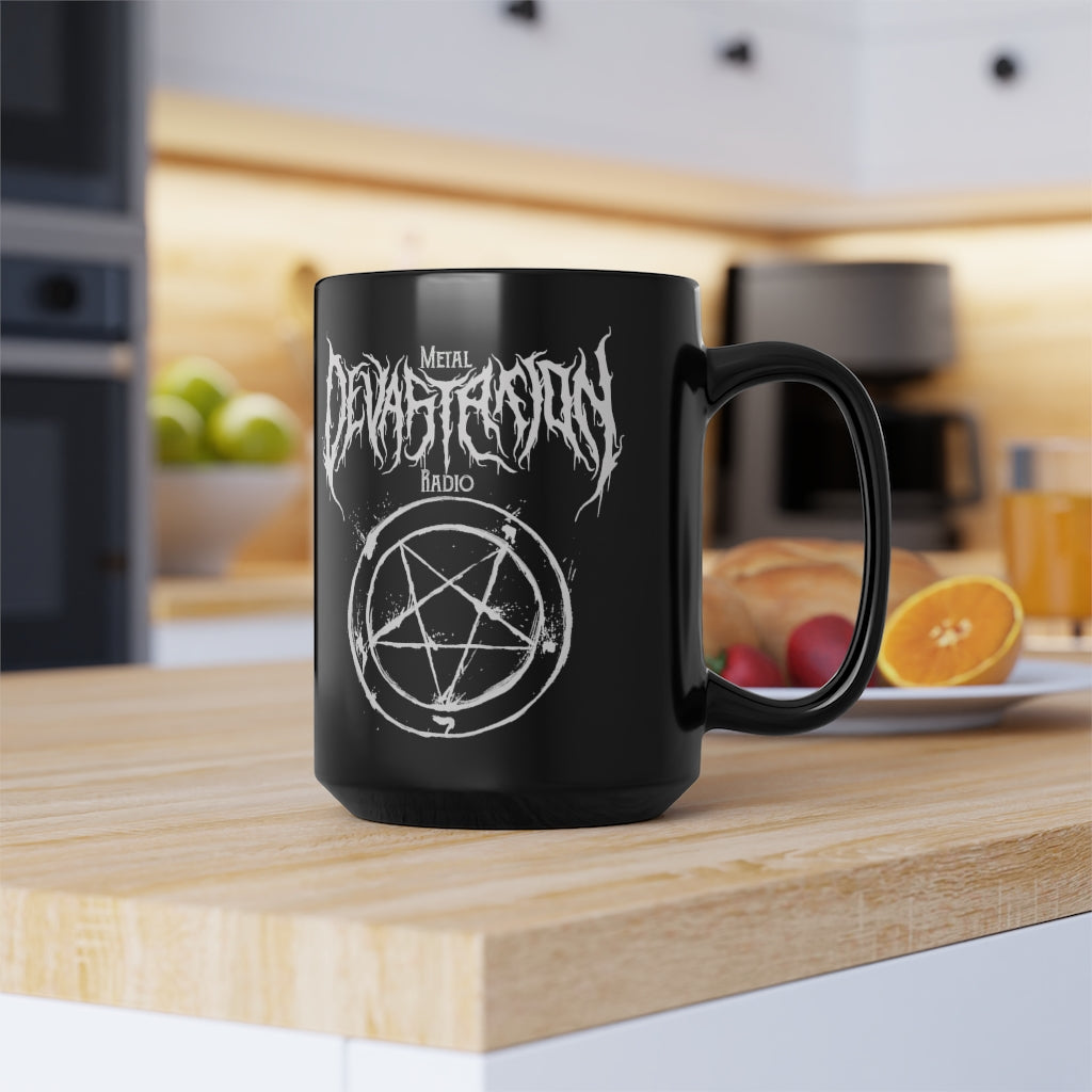 MDR Pentagram Logo Black Mug, 15oz
