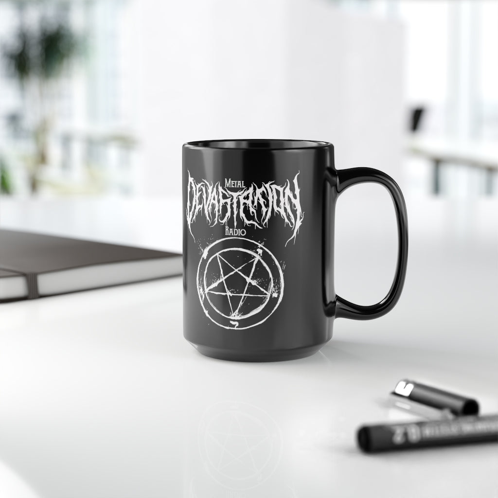 MDR Pentagram Logo Black Mug, 15oz