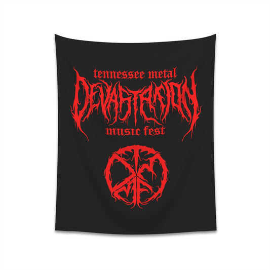 TMDMF Red Logo and Symbol Printed Wall Tapestry