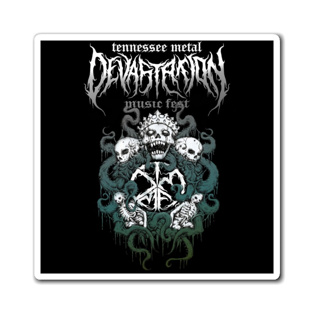 TMDMF Skull Design Square Magnets