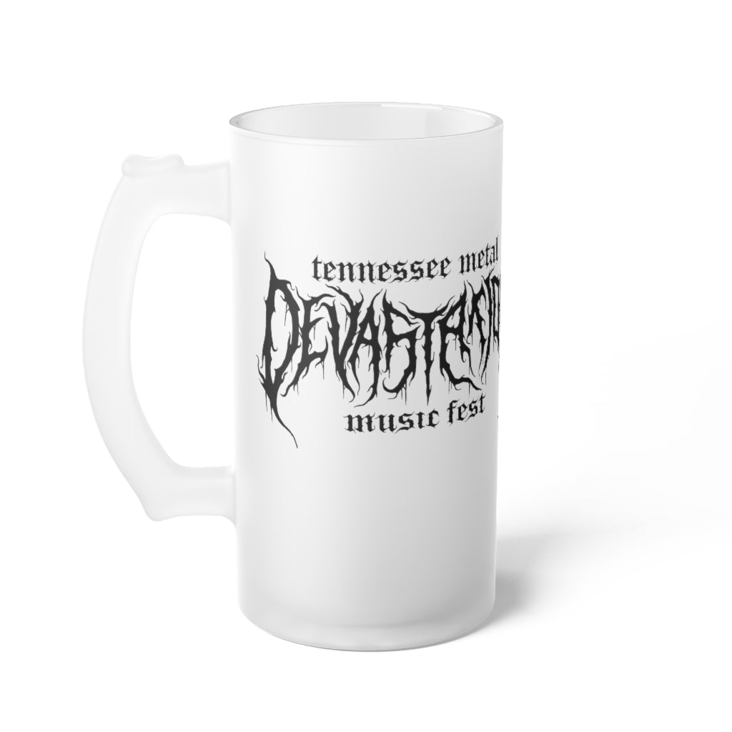 TMDMF Black Logo Frosted Glass Beer Mug