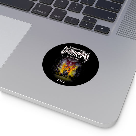 TMDMF Burning Church Round Vinyl Stickers