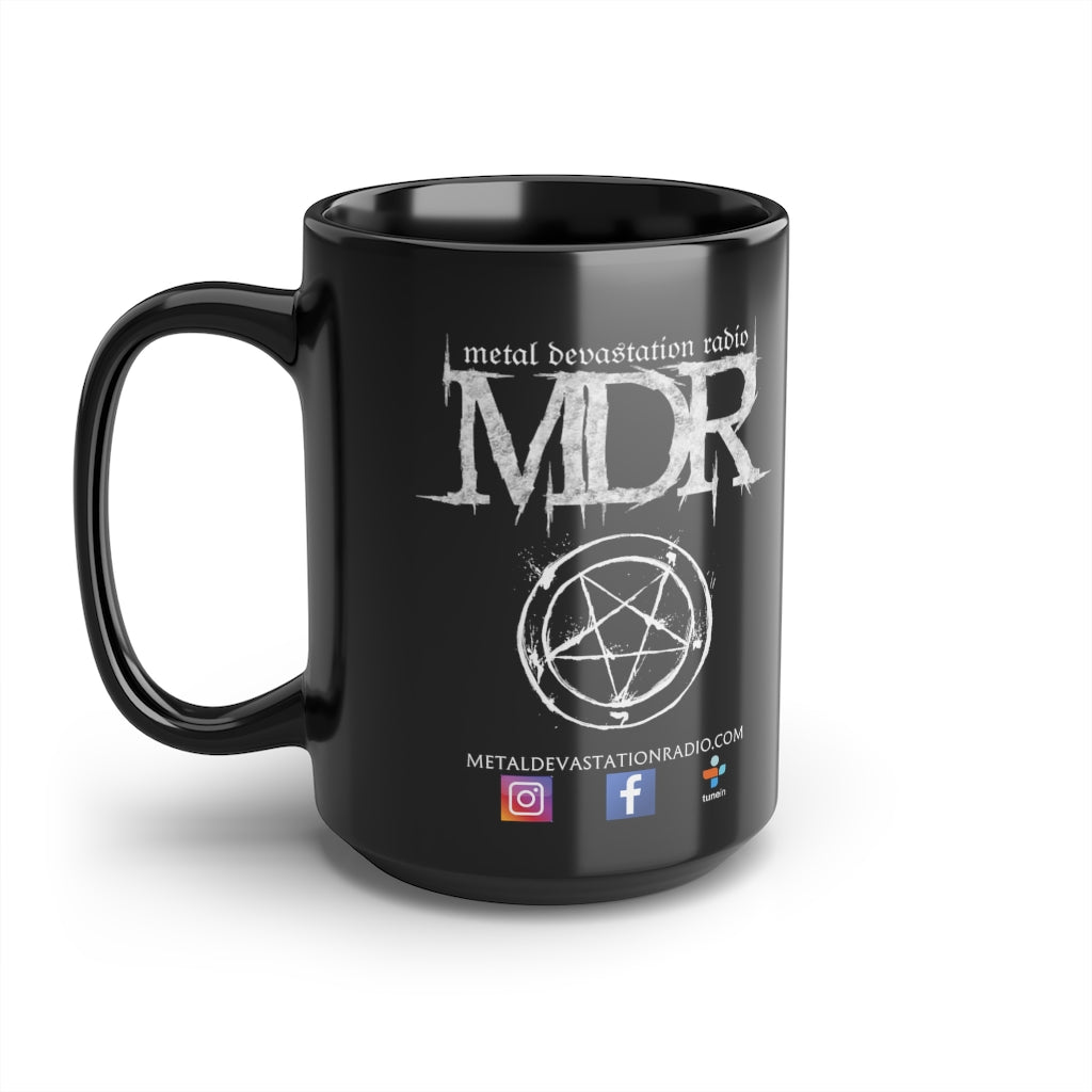 MDR Pentagram Logo Black Mug, 15oz