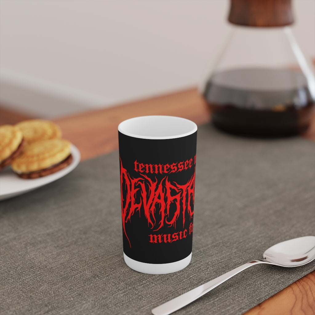 TMDMF Red Logo on Black Conical Coffee Mugs (3oz, 8oz, 12oz)