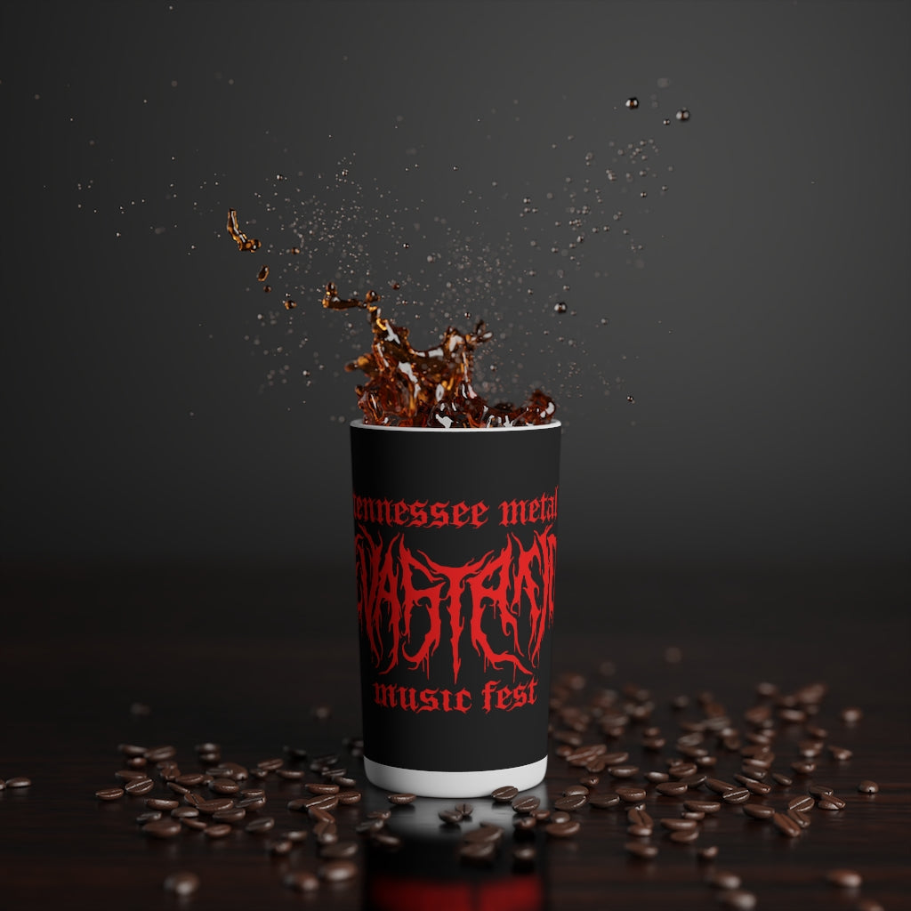 TMDMF Red Logo on Black Conical Coffee Mugs (3oz, 8oz, 12oz)