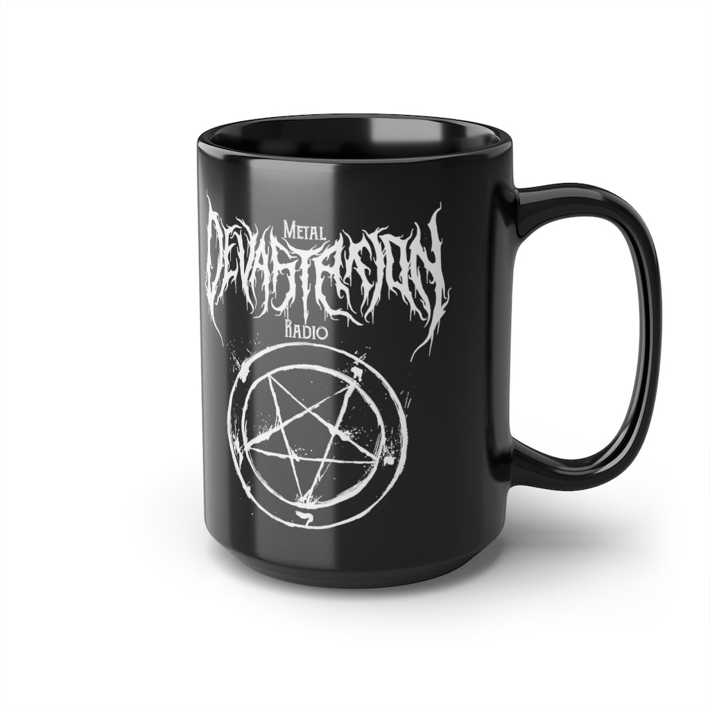 MDR Pentagram Logo Black Mug, 15oz