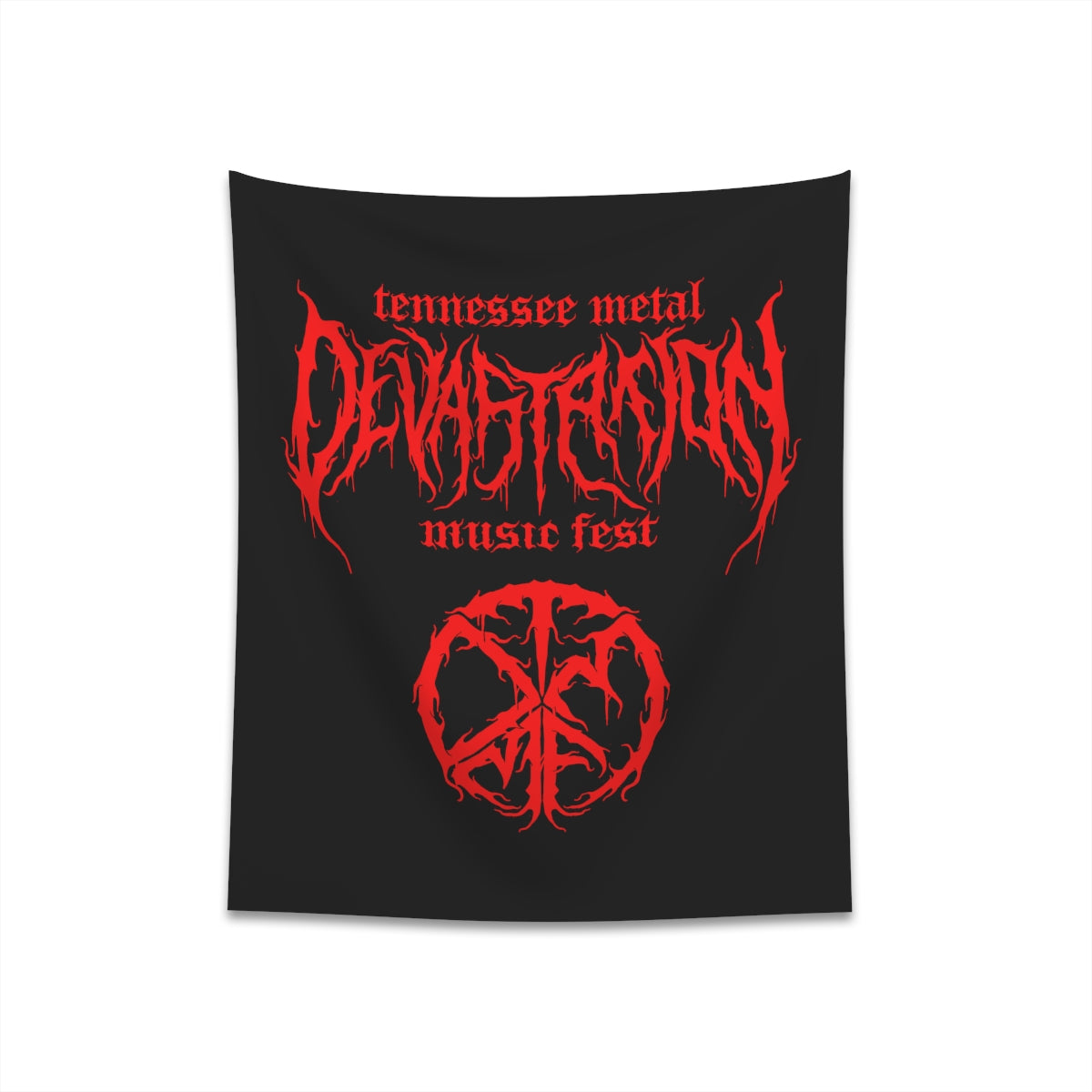 TMDMF Red Logo and Symbol Printed Wall Tapestry