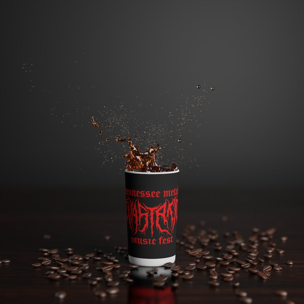 TMDMF Red Logo on Black Conical Coffee Mugs (3oz, 8oz, 12oz)