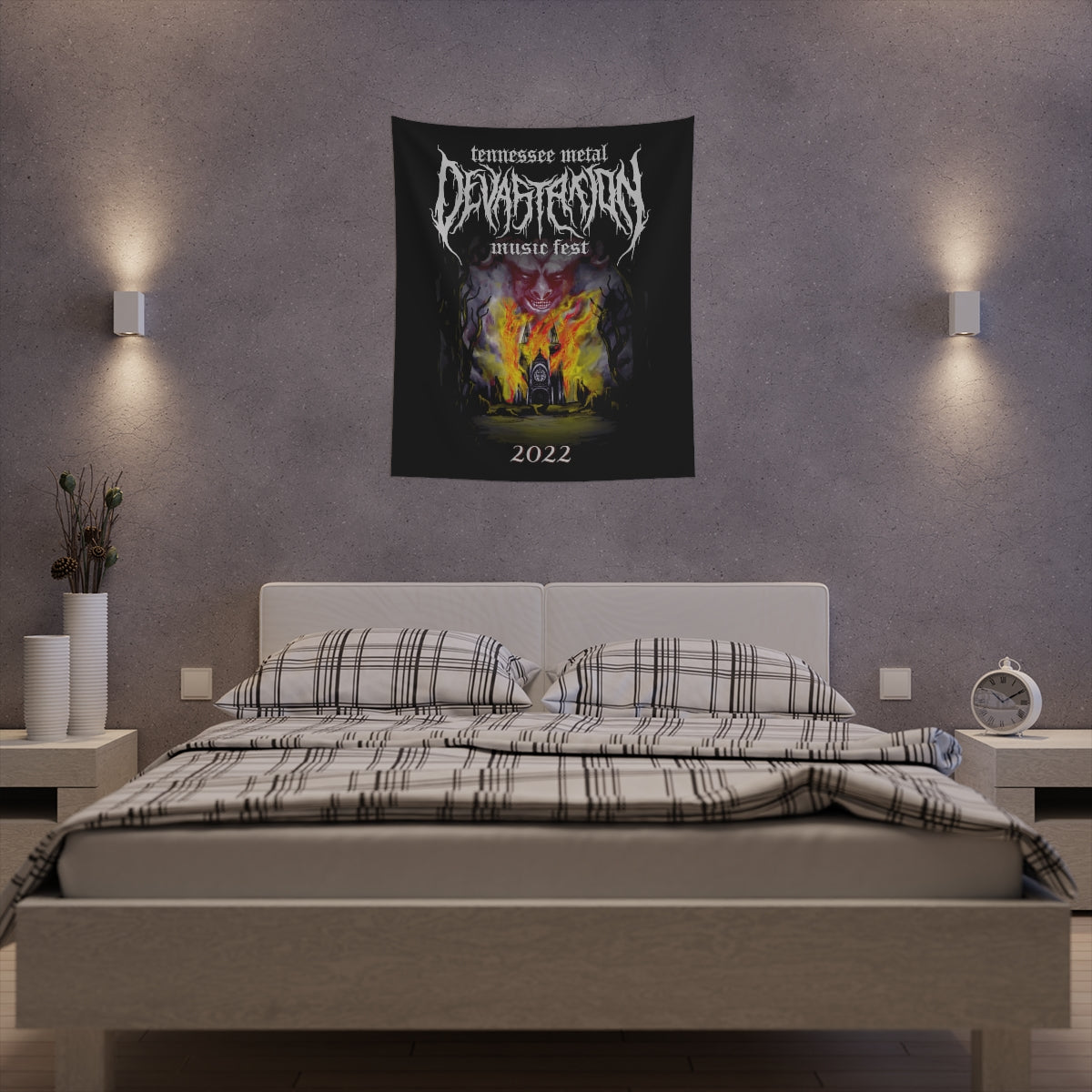 TMDMF Burning Church Printed Wall Tapestry