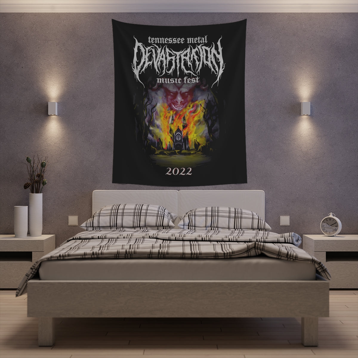 TMDMF Burning Church Printed Wall Tapestry