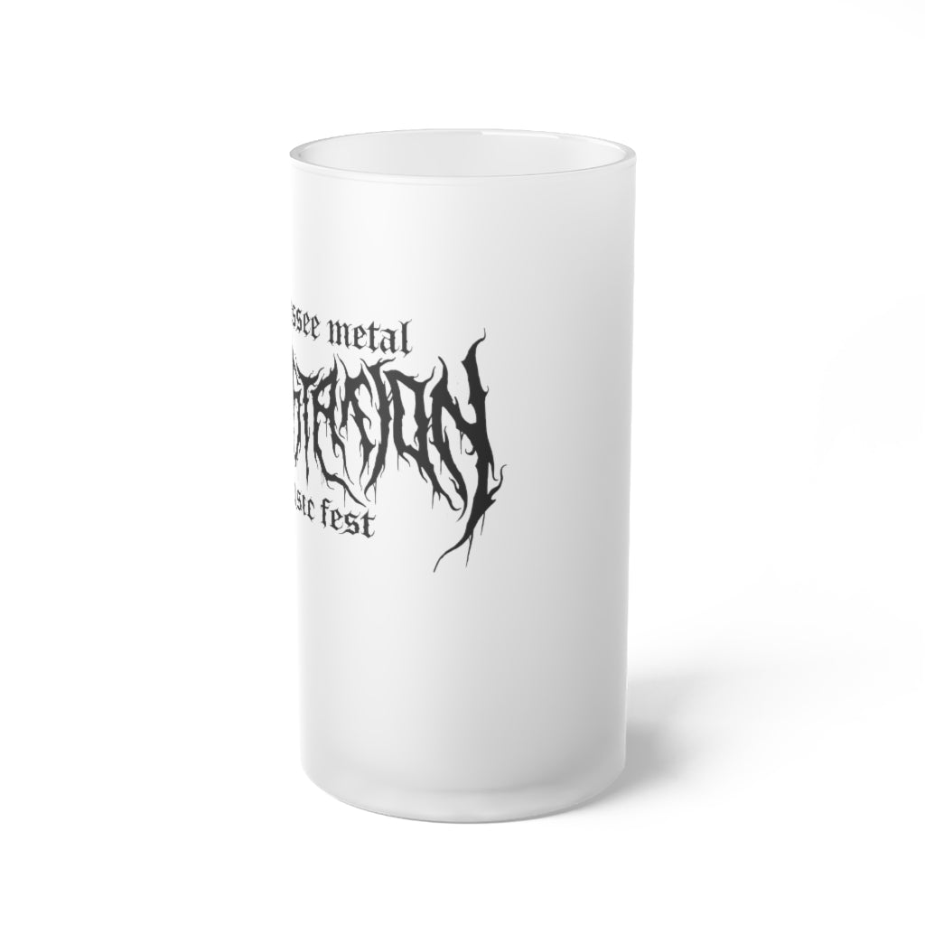 TMDMF Black Logo Frosted Glass Beer Mug