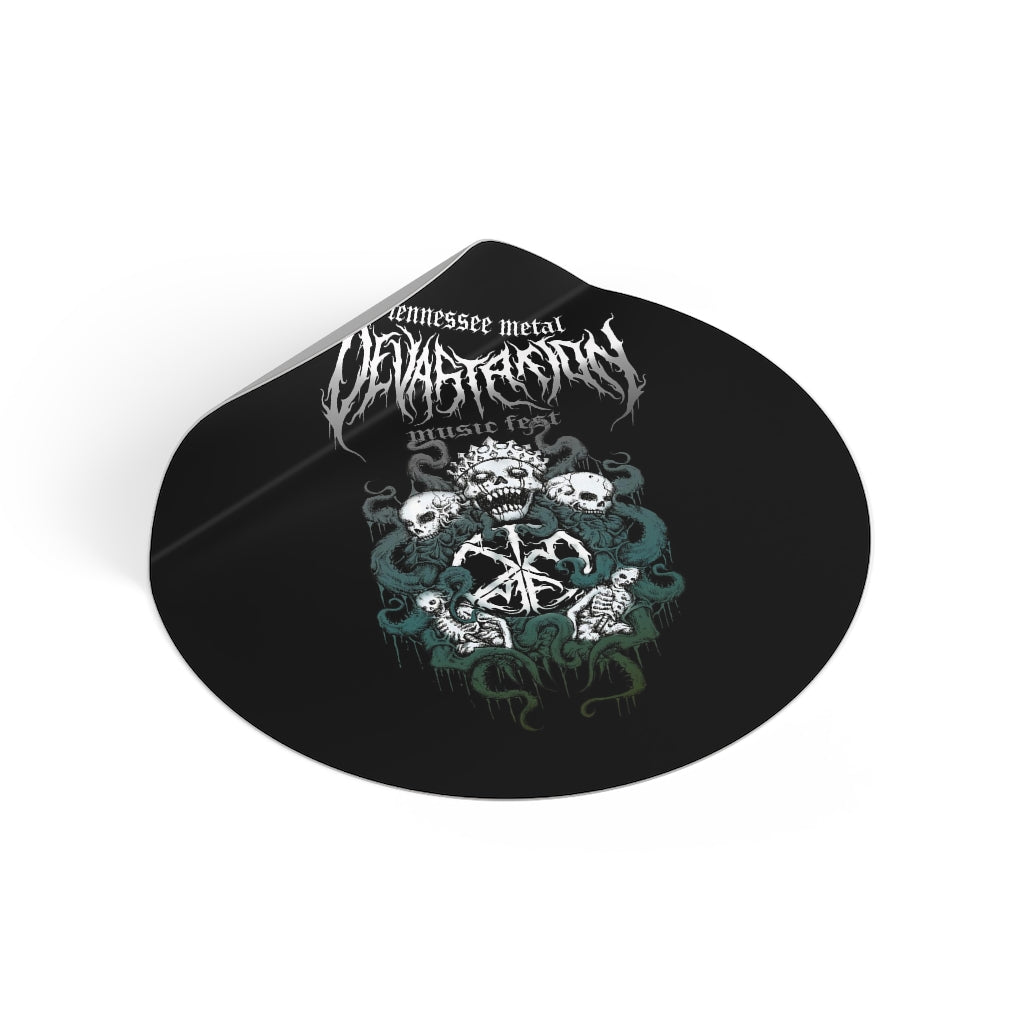 TMDMF Skull Design Round Vinyl Stickers