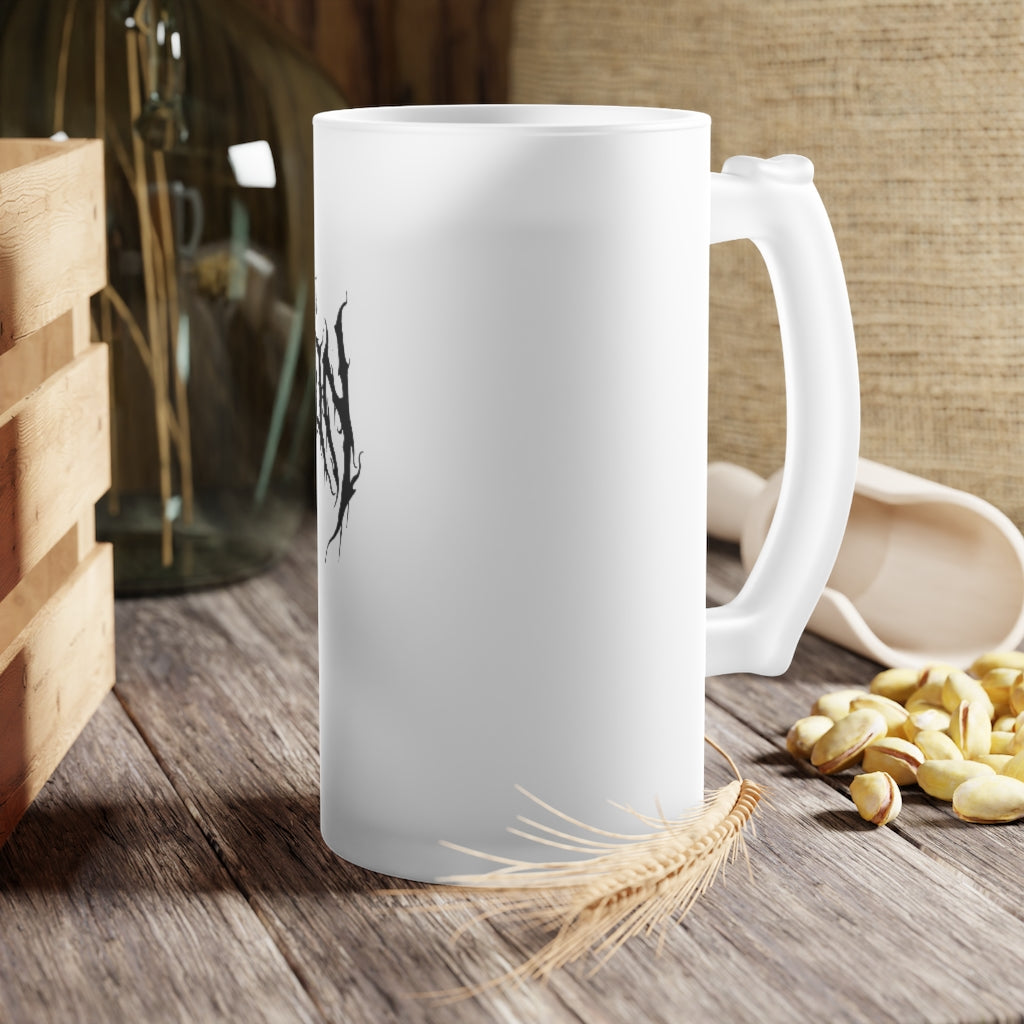 TMDMF Black Logo Frosted Glass Beer Mug