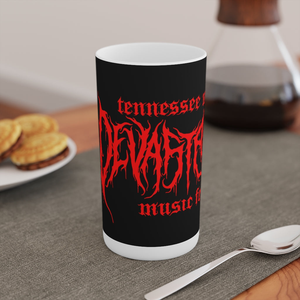 TMDMF Red Logo on Black Conical Coffee Mugs (3oz, 8oz, 12oz)