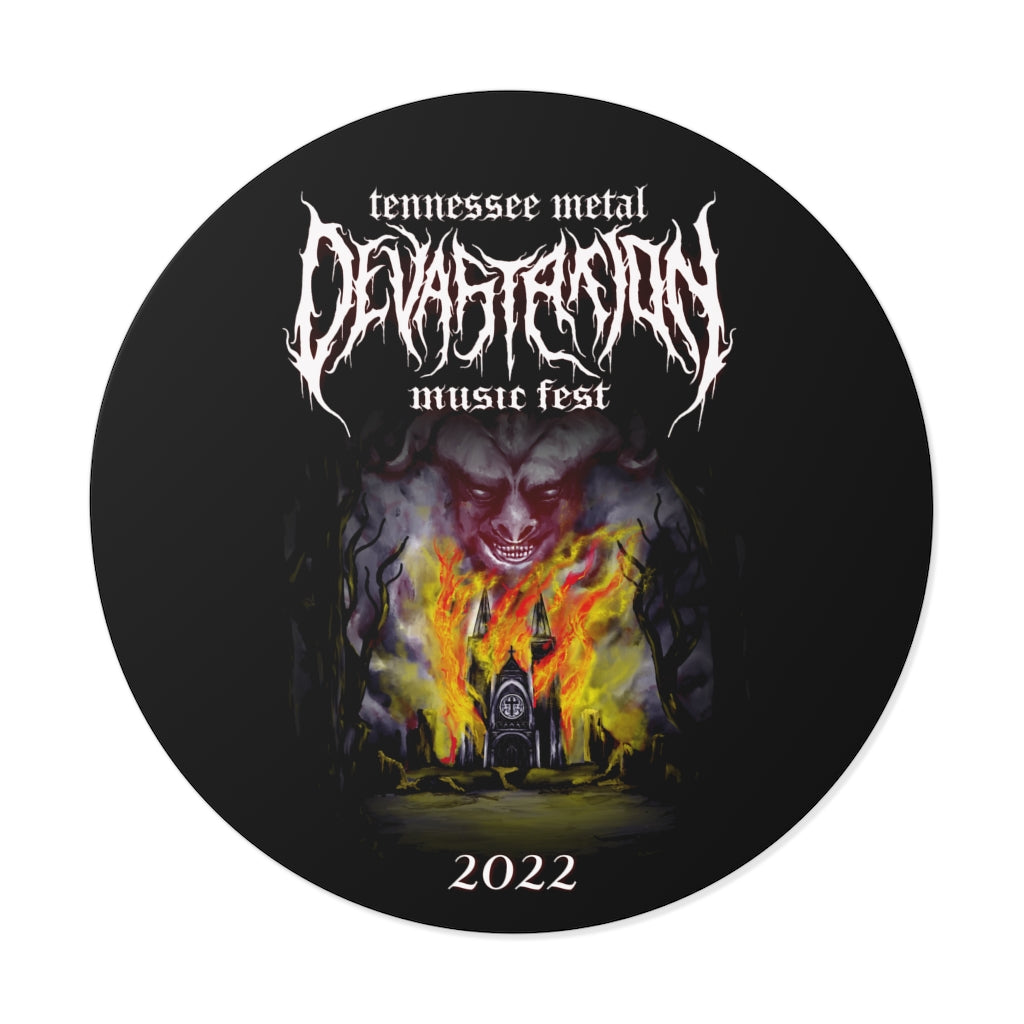 TMDMF Burning Church Round Vinyl Stickers