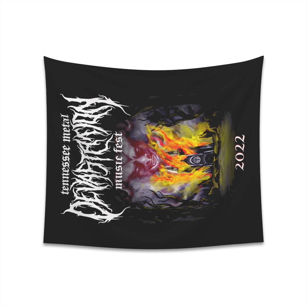TMDMF Burning Church Printed Wall Tapestry