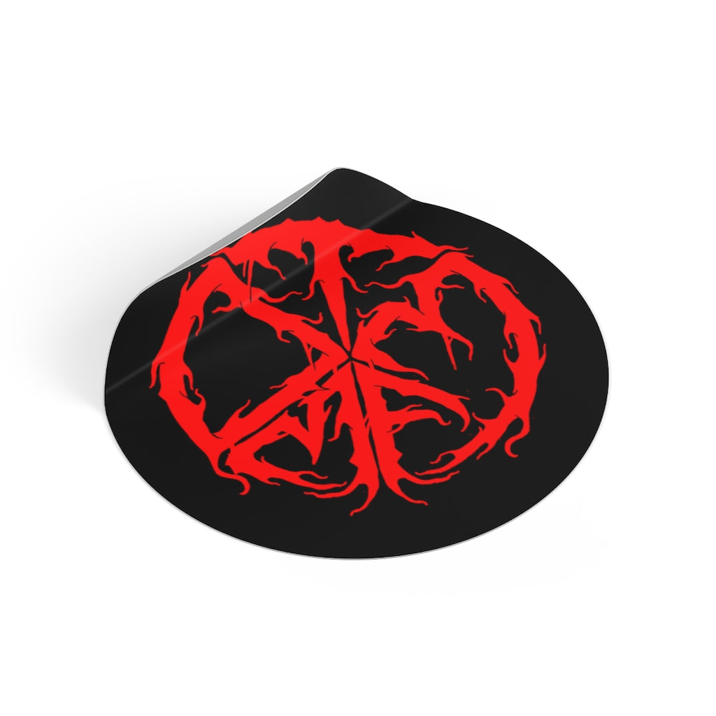 TMDMF Red Symbol Round Vinyl Stickers