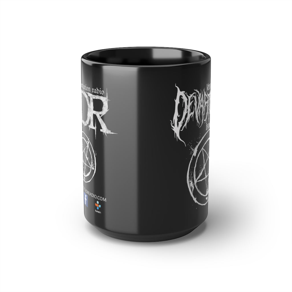 MDR Pentagram Logo Black Mug, 15oz